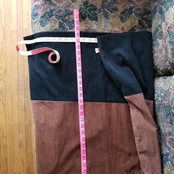 Vintage 80s, handmade, 100% cotton, flared, maxi dress/robe needlecord, M, S - Picture 6 of 7